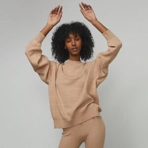 lunya Beige Crewneck Sweater